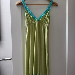 Honeydew Intimates Lime and Teal Lace Chemise